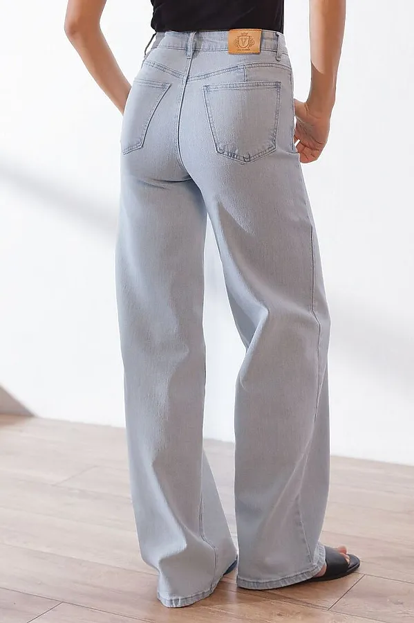 Джинсы трубы из эластичного денима VILATTE, св.голубой - фото 2