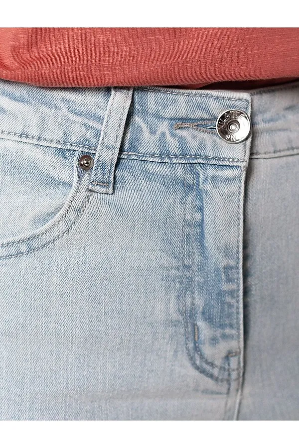 Джинсы трубы из эластичного денима VILATTE, св.голубой - фото 2