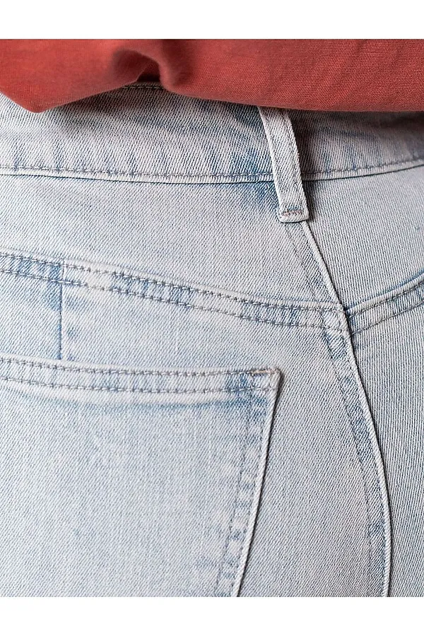 Джинсы трубы из эластичного денима VILATTE, св.голубой - фото 2