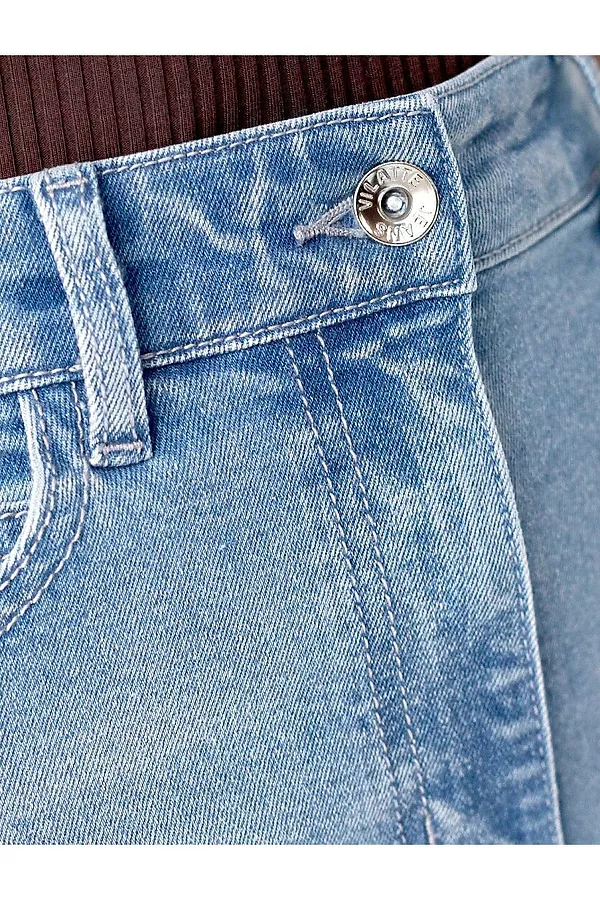 Джинсы дудочки из эластичного облегченного денима VILATTE, голубой - фото 2