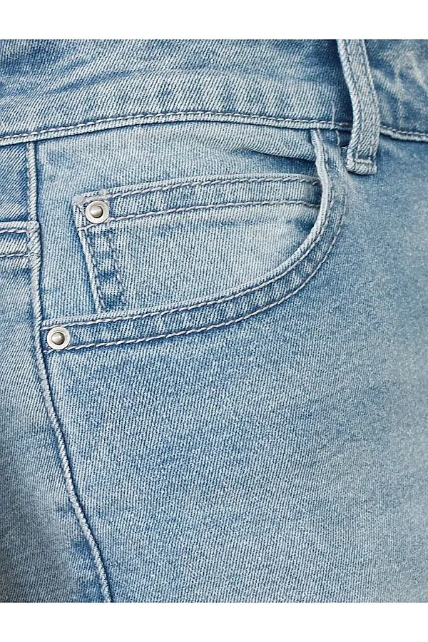 Джинсы дудочки из эластичного облегченного денима VILATTE, голубой - фото 2