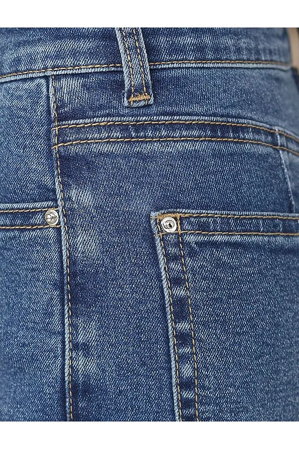 Джинсы дудочки из эластичного облегченного денима VILATTE, синий - фото 2