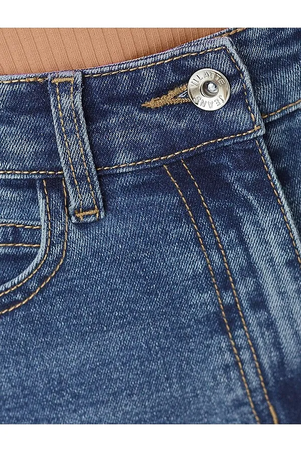 Джинсы дудочки из эластичного облегченного денима VILATTE, синий - фото 2