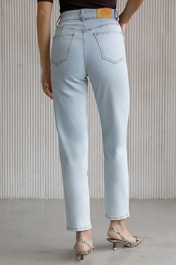 Джинсы mom-fit  из эластичного облегченного денима VILATTE, св.голубой - фото 2