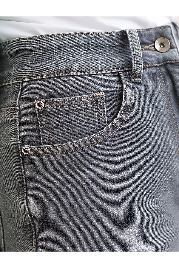 Джинсы mom-fit  из эластичного облегченного денима VILATTE, серый - фото 2