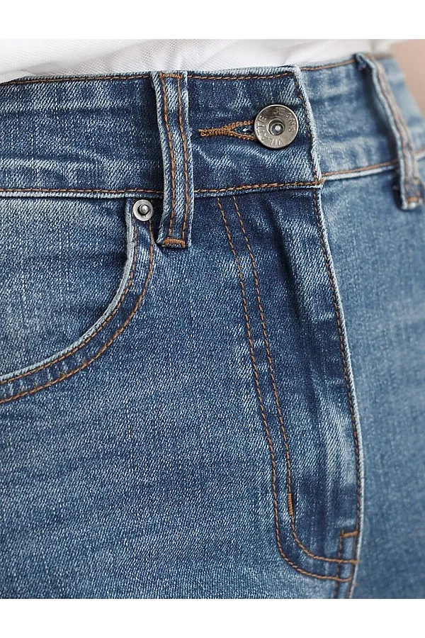 Джинсы клеш от колена из эластичного денима VILATTE, синий - фото 2