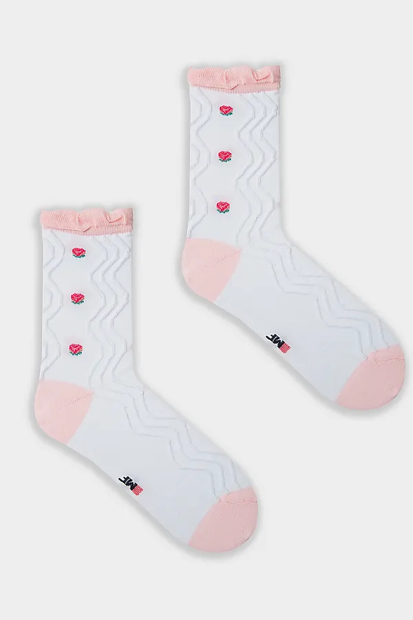 Носки женские MARK FORMELLE, белый /розовый - фото 2