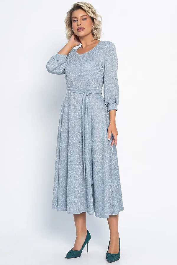 Платье трикотажное Ирина НЬЮ LADY TAIGA, голубой меланж - фото 2