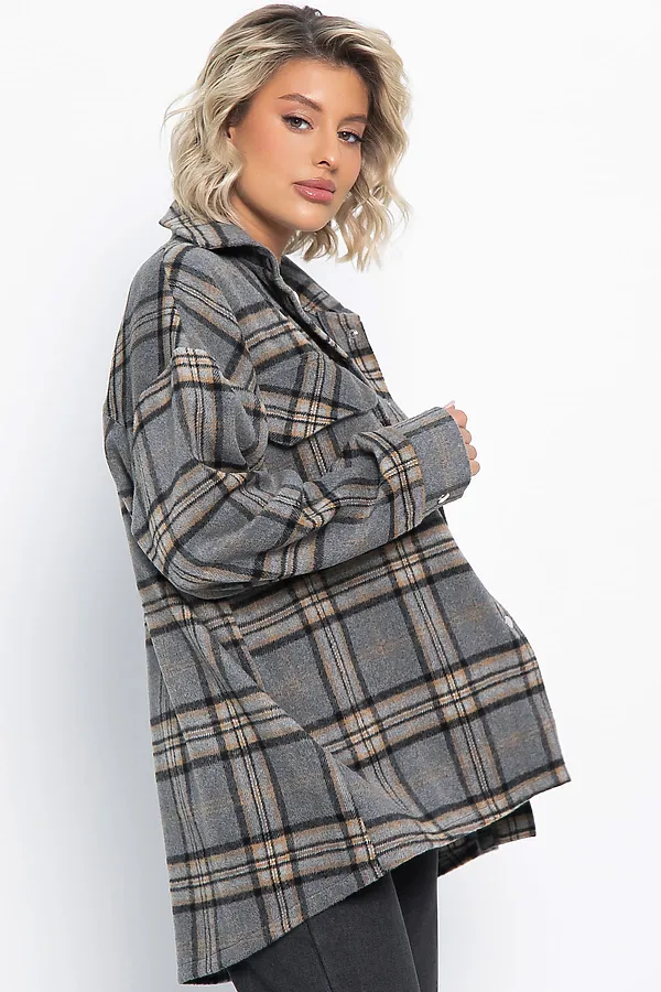 Пальто-рубашка Хармони LADY TAIGA, серо-бежевая - фото 2