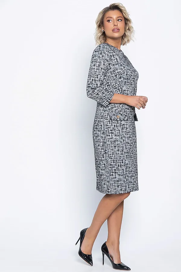 Платье Леди Мэри LADY TAIGA, черно-белое - фото 2