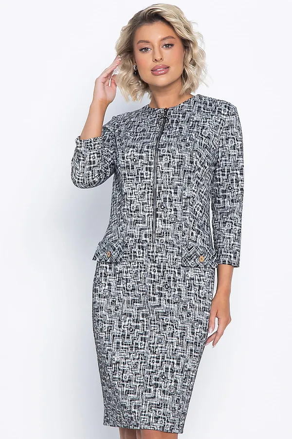 Платье Леди Мэри LADY TAIGA, черно-белое - фото 2