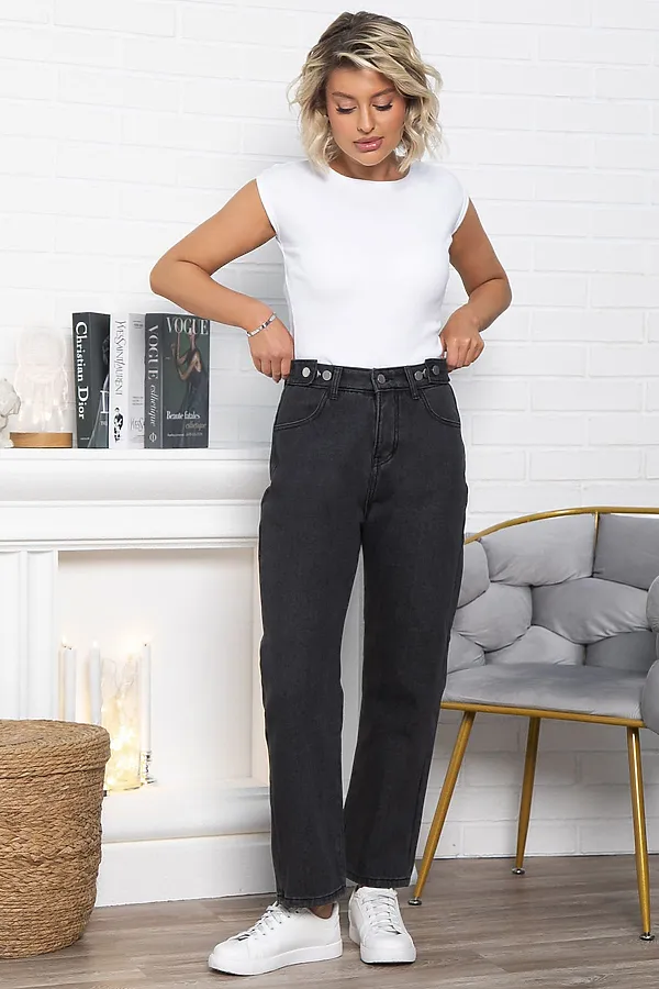 Джинсы утепленные Джинджер LADY TAIGA, графит - фото 2