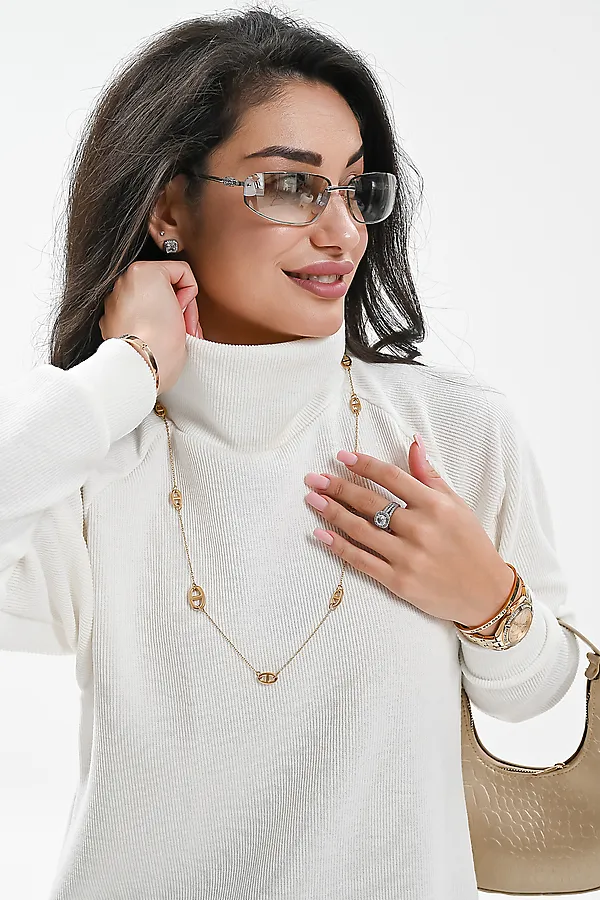 Платье теплое в рубчик НАТАЛИ, белый - фото 2