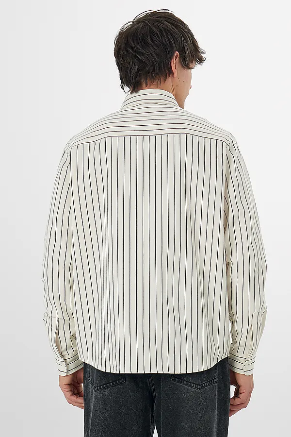Рубашка мужская MARK FORMELLE, коричневая полоска на молочном - фото 2