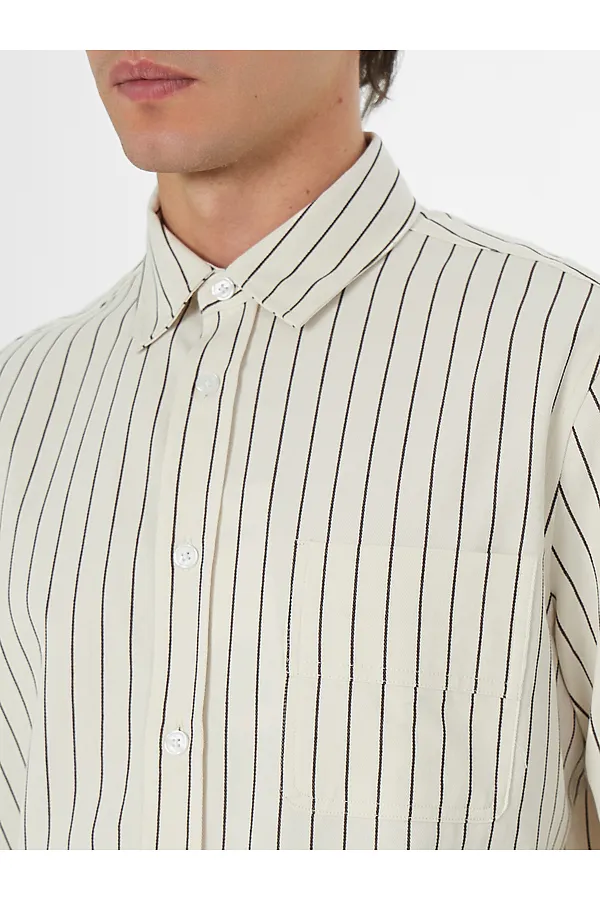 Рубашка мужская MARK FORMELLE, коричневая полоска на молочном - фото 2