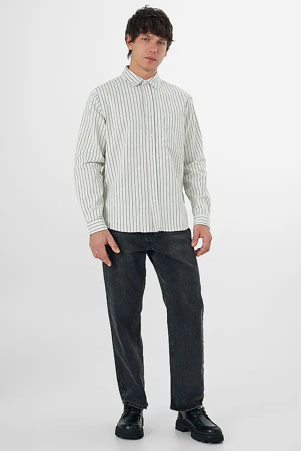 Рубашка мужская MARK FORMELLE, черная полоса на белом - фото 2