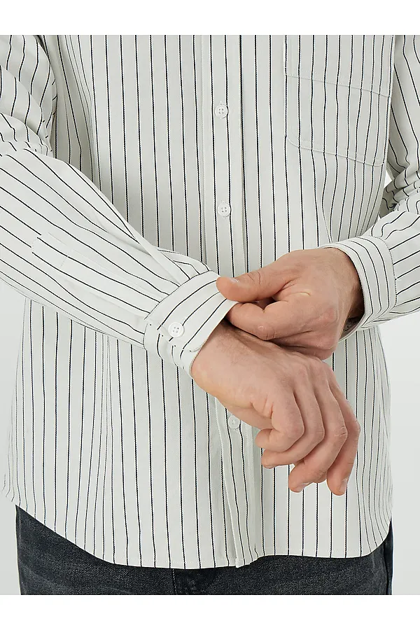 Рубашка мужская MARK FORMELLE, черная полоса на белом - фото 2