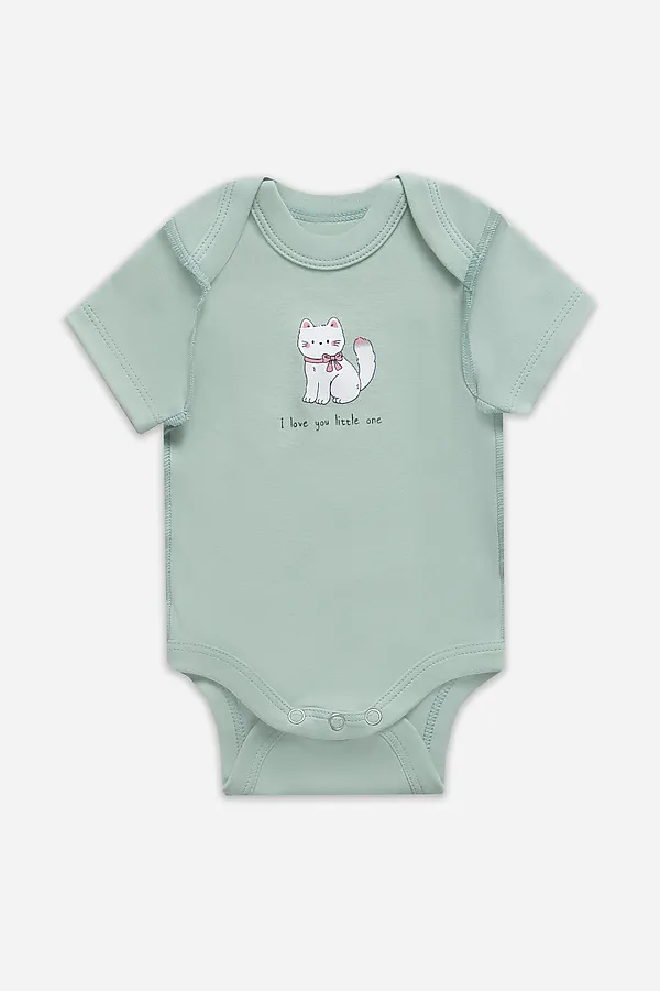 Боди детское (3шт.) MARK FORMELLE, котики с цветами на молочном +мята +цветочки на розовом - фото 2