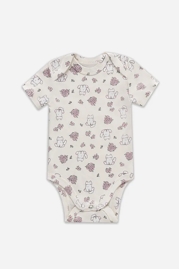 Боди детское (3шт.) MARK FORMELLE, котики с цветами на молочном +мята +цветочки на розовом - фото 2