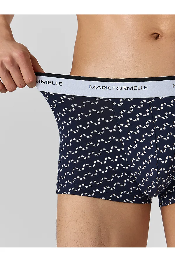 Трусы мужские (4шт). MARK FORMELLE, диагональн. узор на гл.синем +гл.синий +черный +черная гусиная лапка - фото 2