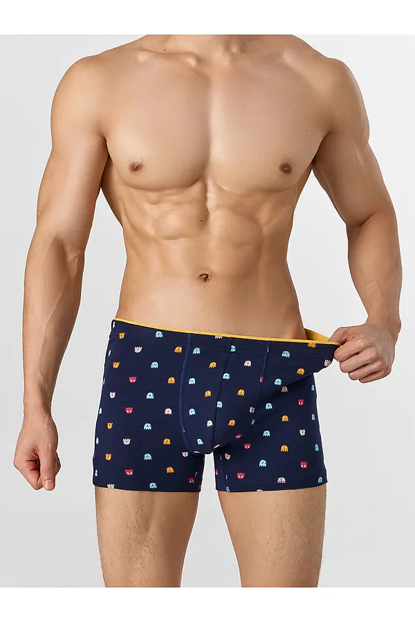 Трусы мужские (2шт) MARK FORMELLE, разноцветная набивка на затмении +сизый - фото 2