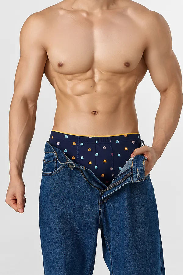 Трусы мужские (2шт) MARK FORMELLE, разноцветная набивка на затмении +сизый - фото 2