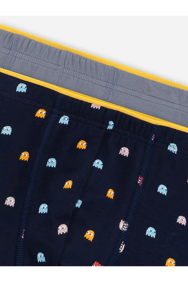 Трусы мужские (2шт) MARK FORMELLE, разноцветная набивка на затмении +сизый - фото 2