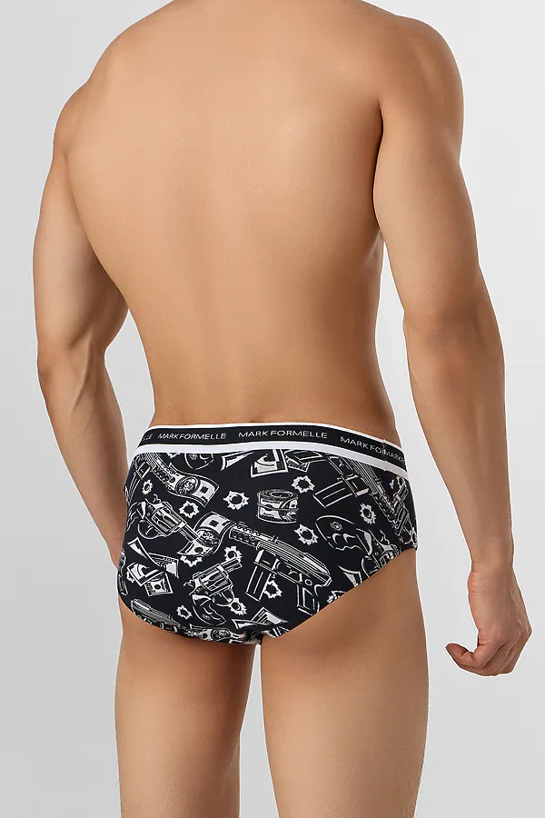Трусы мужские MARK FORMELLE, пистолеты и деньги на черном - фото 2