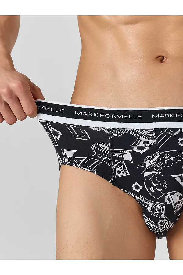 Трусы мужские MARK FORMELLE, пистолеты и деньги на черном - фото 2