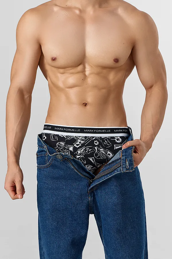 Трусы мужские MARK FORMELLE, пистолеты и деньги на черном - фото 2