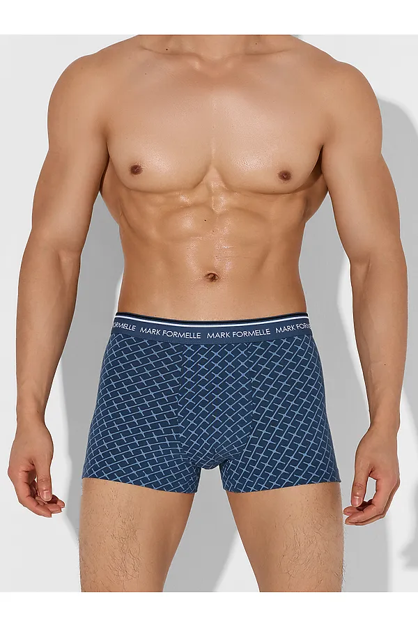 Трусы мужские (2шт) MARK FORMELLE, узор на шторме +черный - фото 2