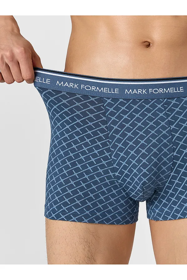 Трусы мужские (2шт) MARK FORMELLE, узор на шторме +черный - фото 2