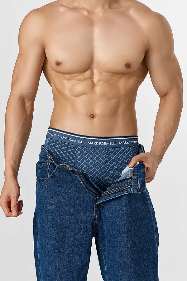 Трусы мужские (2шт) MARK FORMELLE, узор на шторме +черный - фото 2