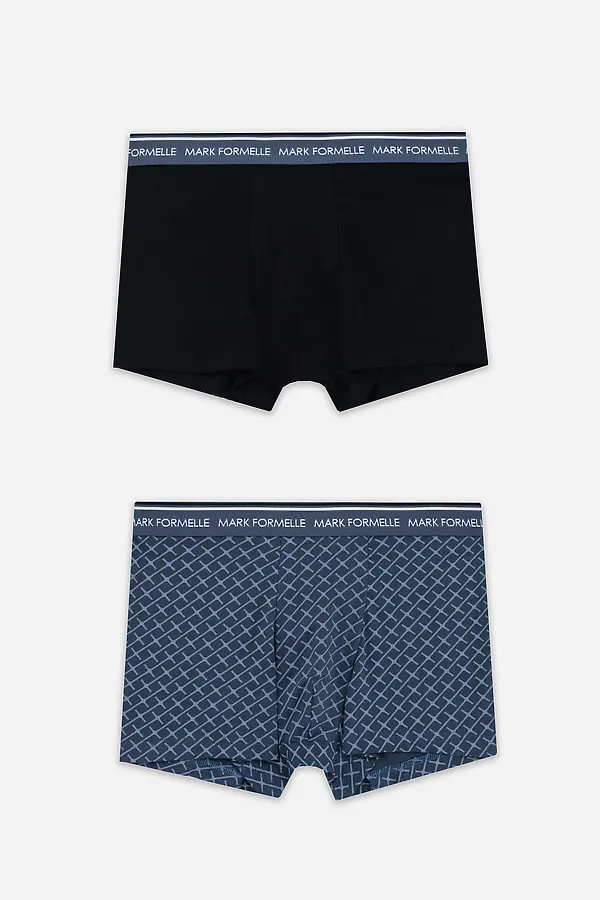 Трусы мужские (2шт) MARK FORMELLE, узор на шторме +черный - фото 2