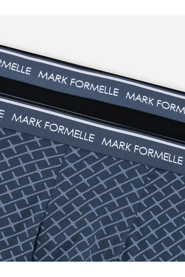 Трусы мужские (2шт) MARK FORMELLE, узор на шторме +черный - фото 2