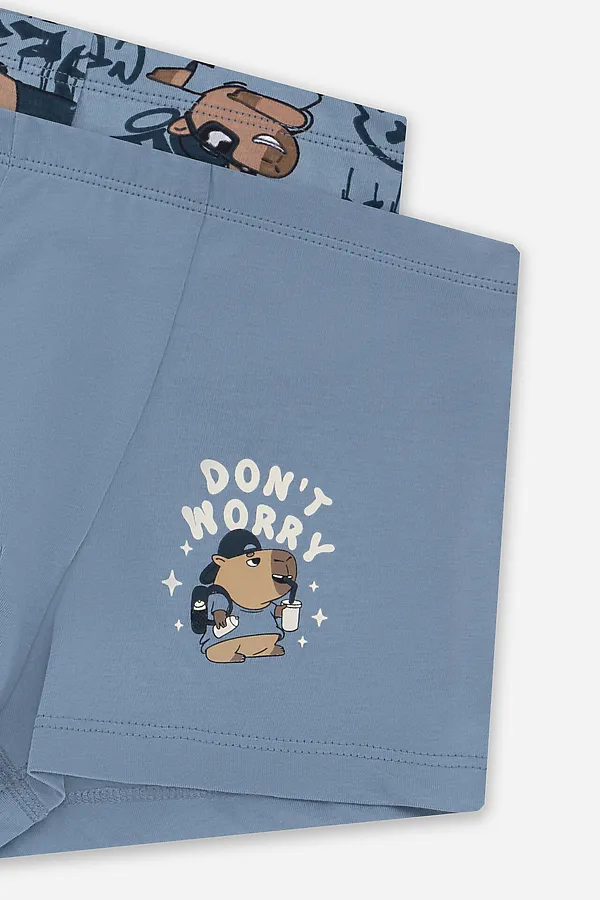 Трусы для мальчиков (2шт.) MARK FORMELLE, голубой +крутые капибары на голубом - фото 2