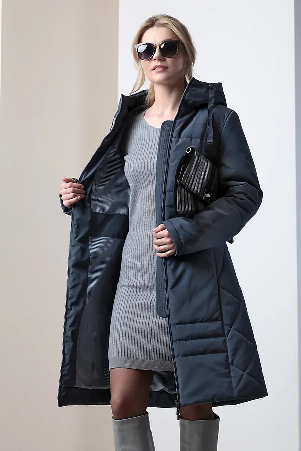 Женское пальто. DIZZYWAY, серо-синий - фото 2