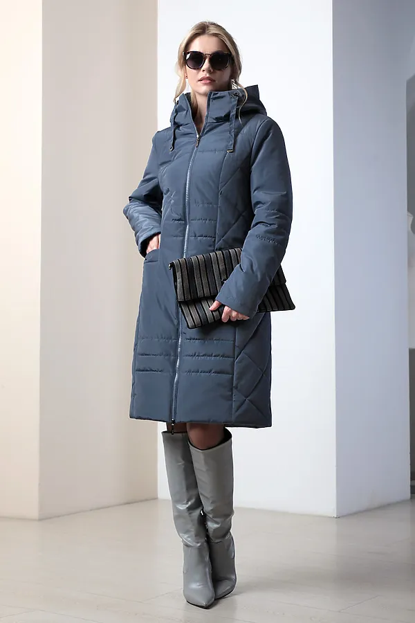 Женское пальто. DIZZYWAY, серо-синий - фото 2