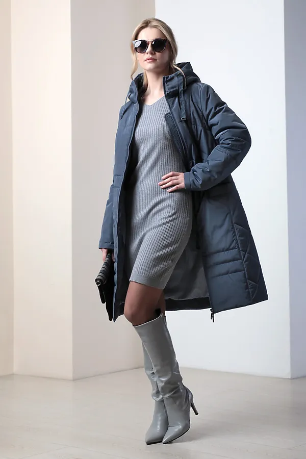 Женское пальто. DIZZYWAY, серо-синий - фото 2