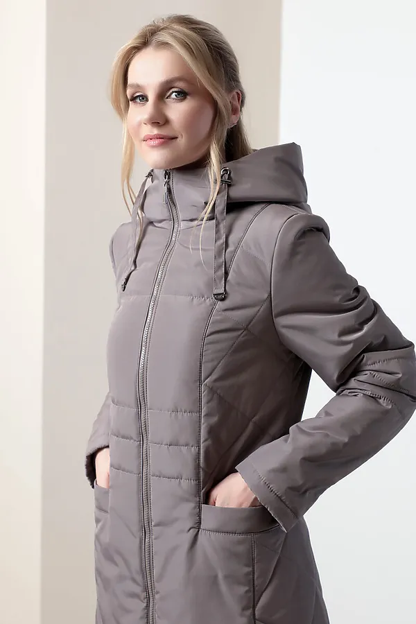 Женское пальто. DIZZYWAY, серо-коричневый - фото 2