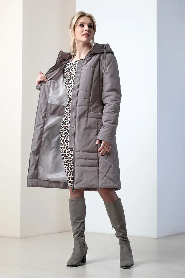 Женское пальто. DIZZYWAY, серо-коричневый - фото 2