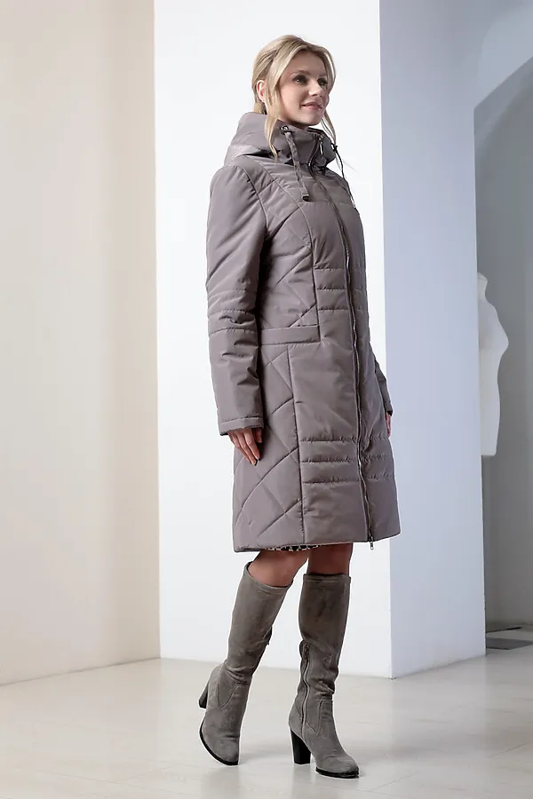 Женское пальто. DIZZYWAY, серо-коричневый - фото 2
