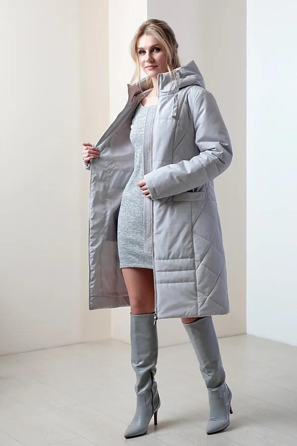 Женское пальто. DIZZYWAY, св.серый - фото 2