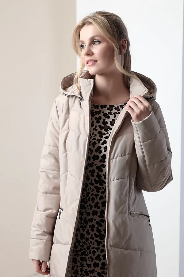 Женское пальто. DIZZYWAY, бежевый - фото 2