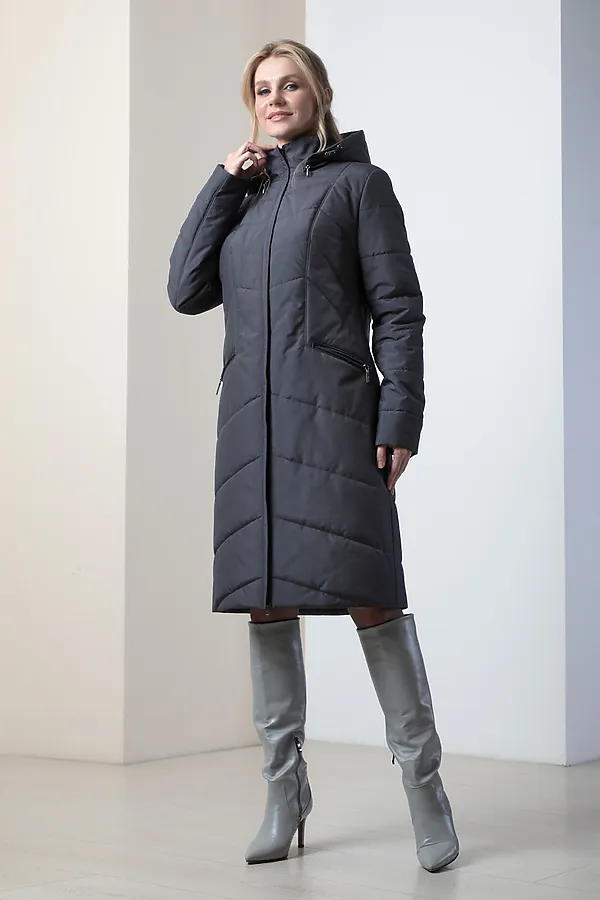 Женское пальто. DIZZYWAY, т.графитовый - фото 2