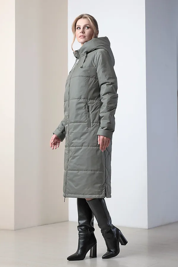 Женское пальто. DIZZYWAY, оливковый - фото 2