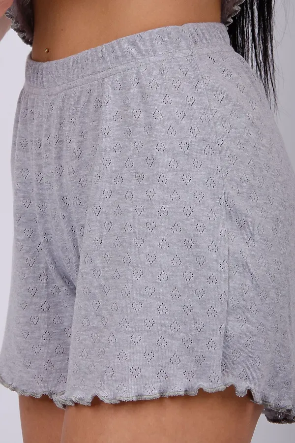 Пижама с шортами Ажур НАТАЛИ, серый - фото 2