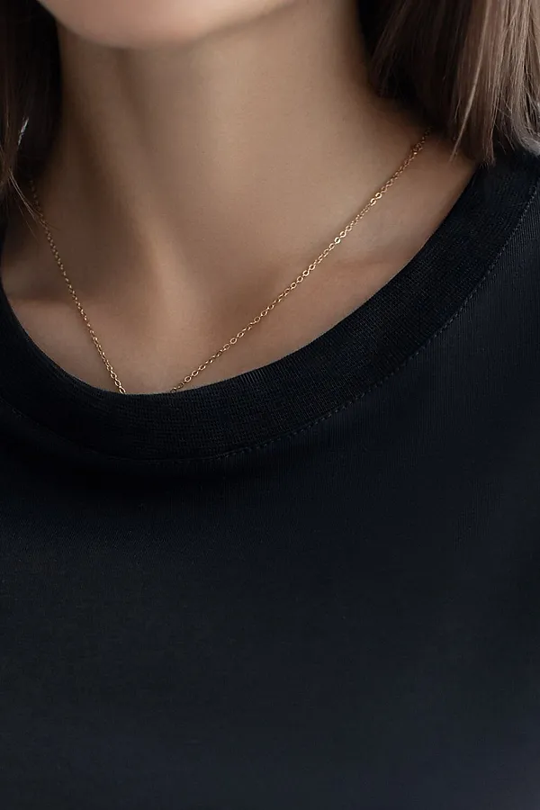 Свободная футболка из премиального хлопка с эластаном VILATTE, черный - фото 2