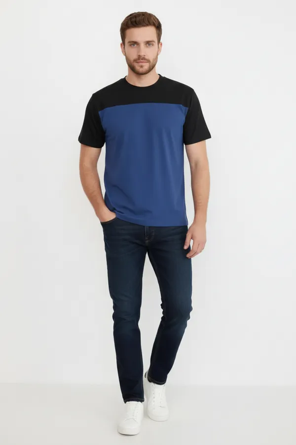 Футболка 14482 НАТАЛИ, темно-синий+черный - фото 2