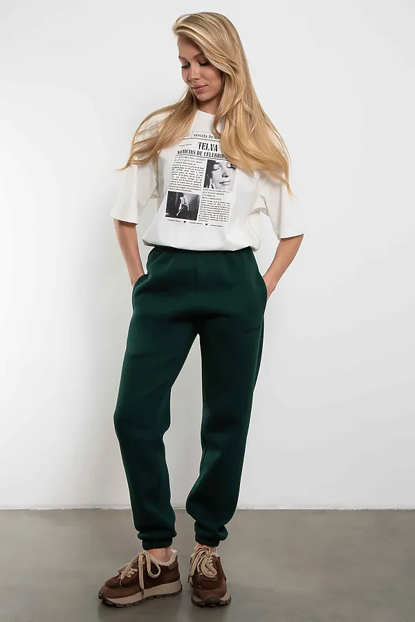 Брюки джоггеры женские малахит с начесом KOSMOS, малахит - фото 2